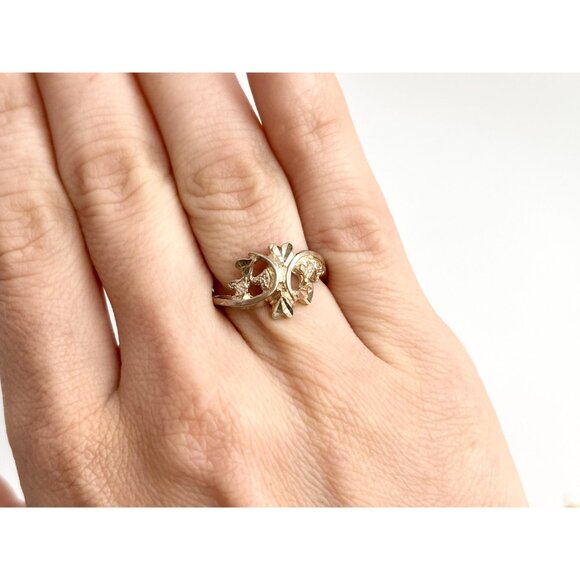 Multi Heart Shaped Hand Carved Love Sterling Silver 925 Vintage Ring - sz 6 - Picture 13 of 14